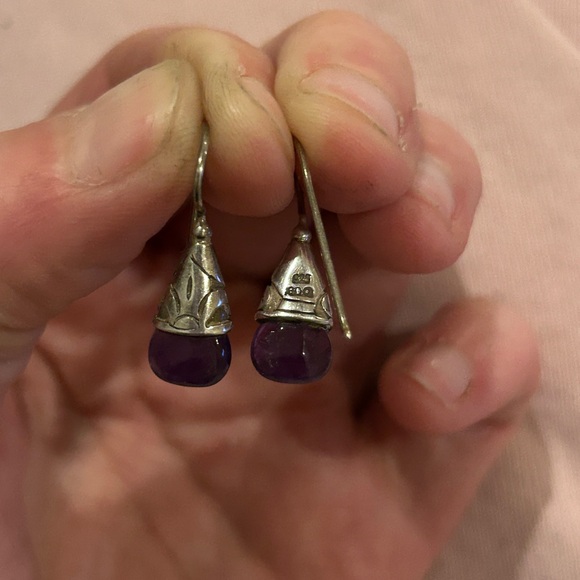 Janice Girardi vintage silver/Amethyst earrings - Picture 2 of 2